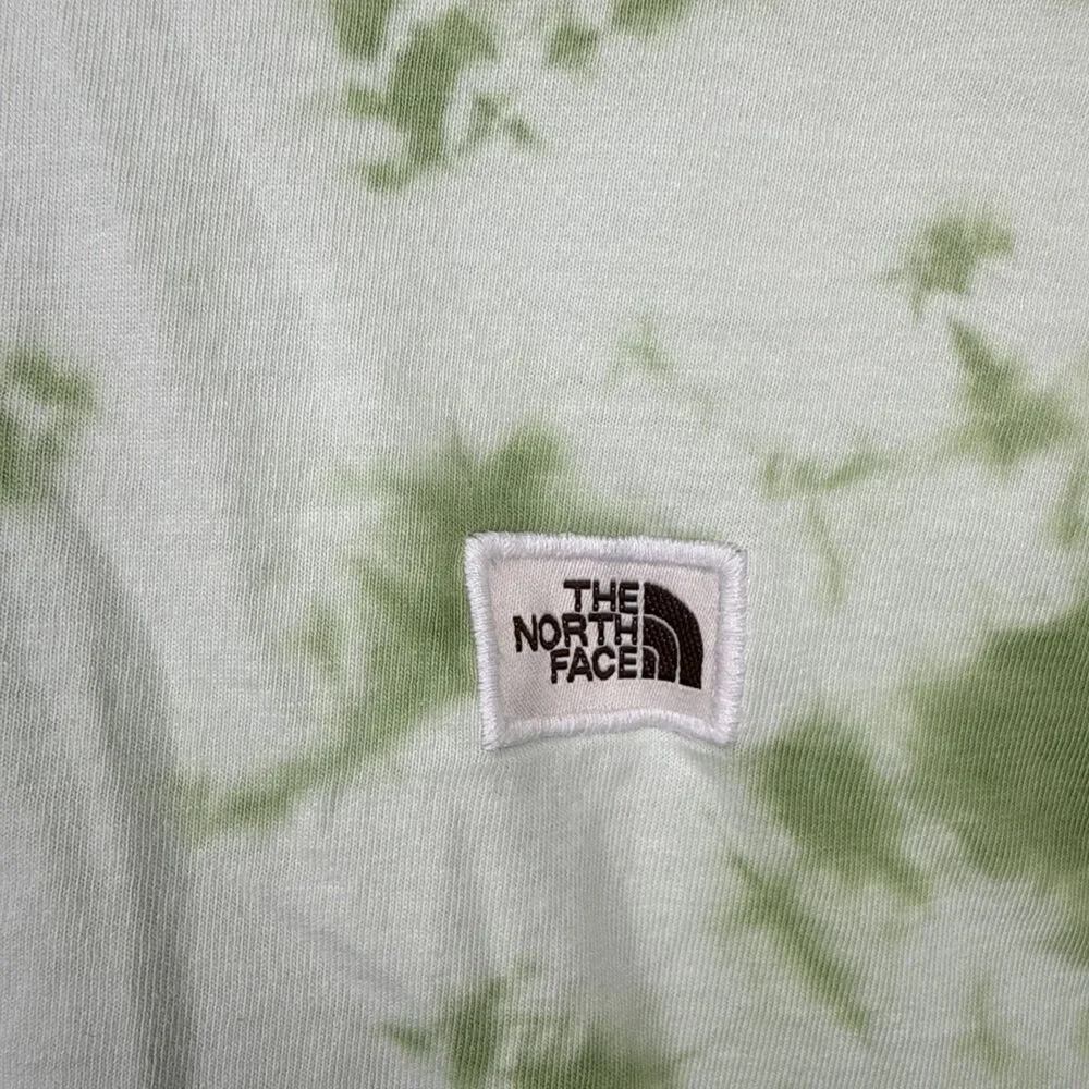 The North Face Mens S Small Green White Tie Dye Short Sleeve T-Shirt Cotton Tee